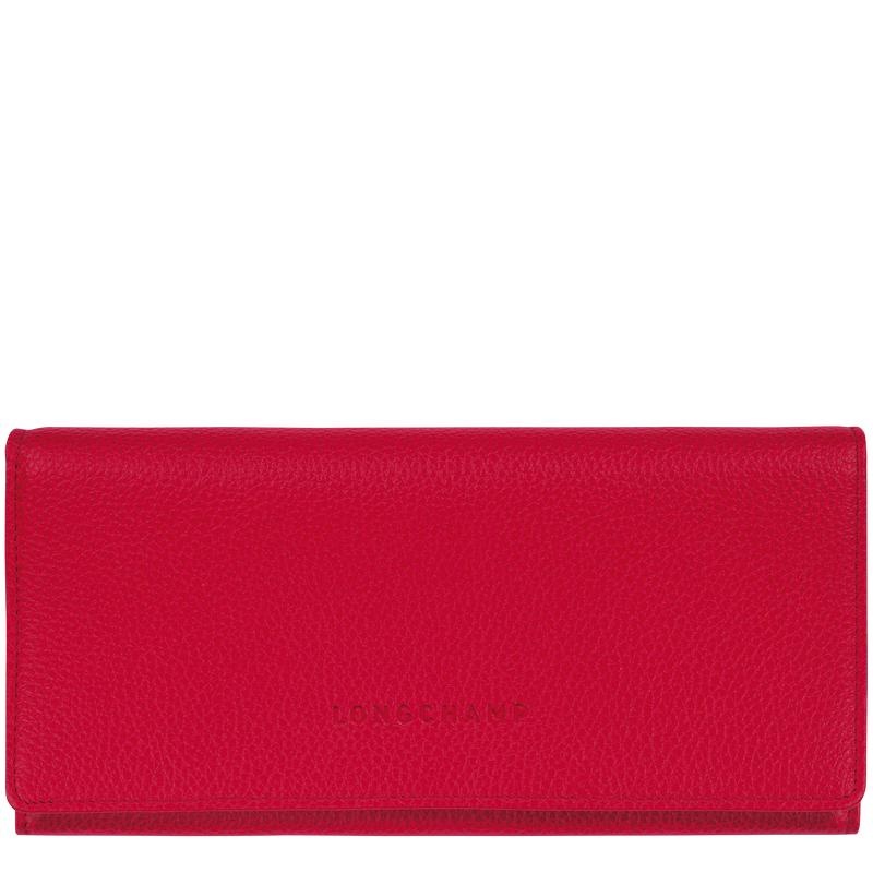 Love Red Longchamp Le Foulonné Continental Women\'s Wallets | 43051-KWYC