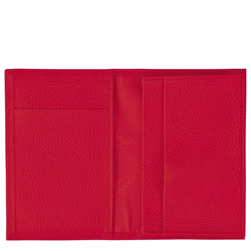 Love Red Longchamp Le Foulonné Men's Cardholders | 41285-WZMT