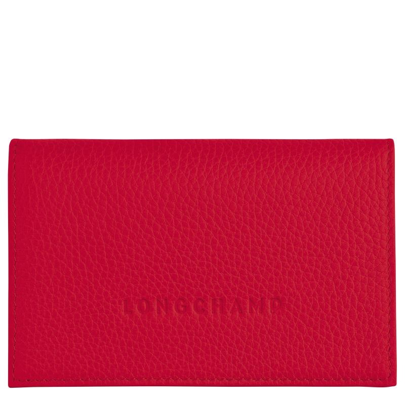 Love Red Longchamp Le Foulonné Men\'s Cardholders | 41285-WZMT