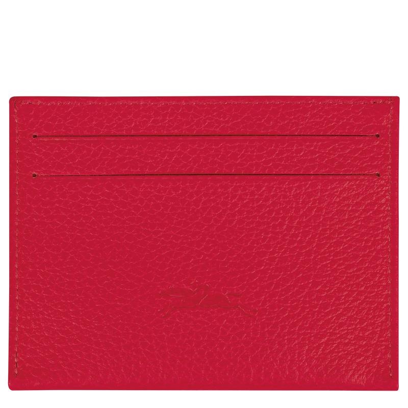 Love Red Longchamp Le Foulonné Men's Cardholders | 01297-JORL