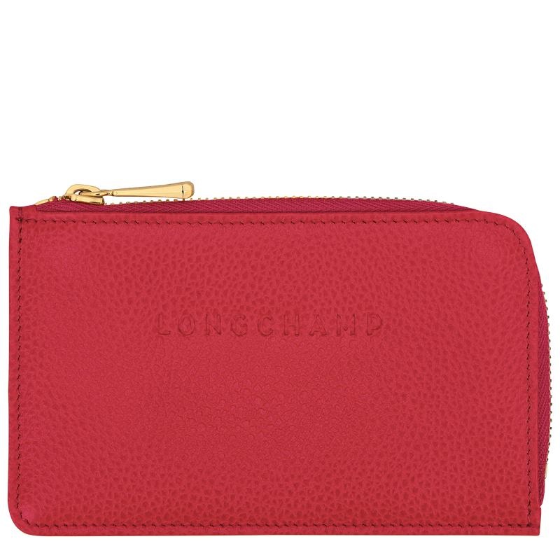 Love Red Longchamp Le Foulonné Men\'s Cardholders | 18024-QUVM