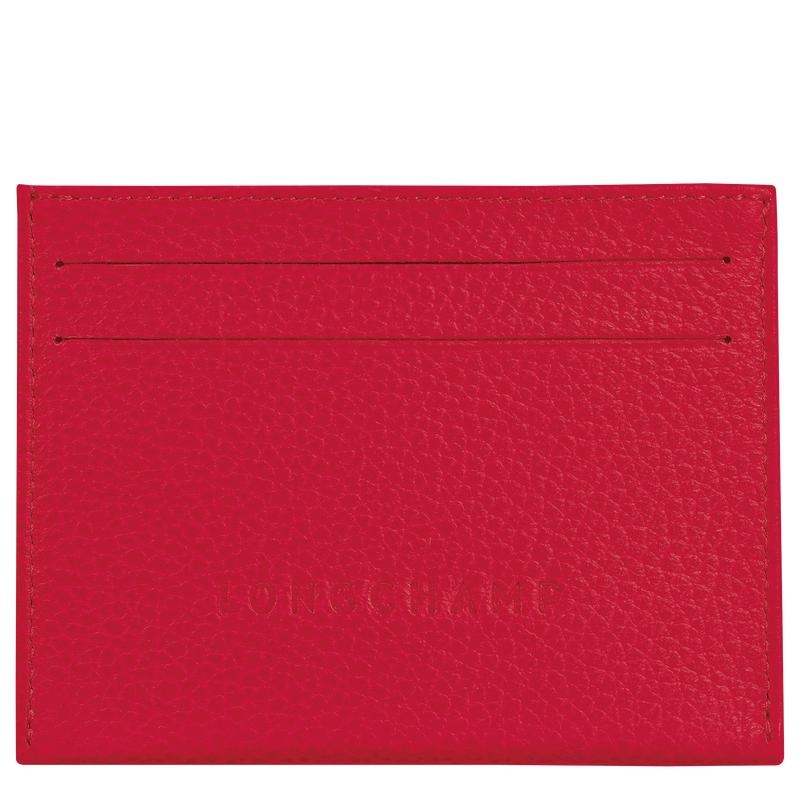 Love Red Longchamp Le Foulonné Women\'s Cardholders | 47809-OHID