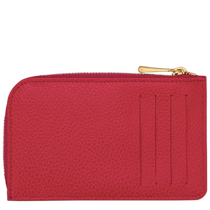 Love Red Longchamp Le Foulonné Women's Cardholders | 31245-TUZQ