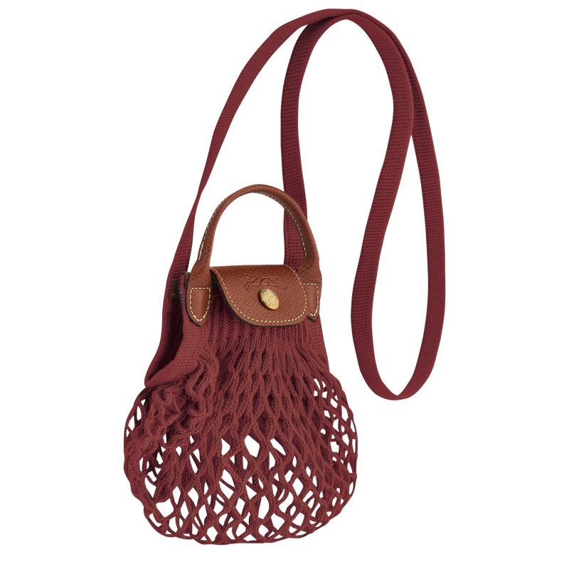 Mahogany Brown Longchamp Le Pliage Filet XS Women's Mesh Bag | 28197-NHPD