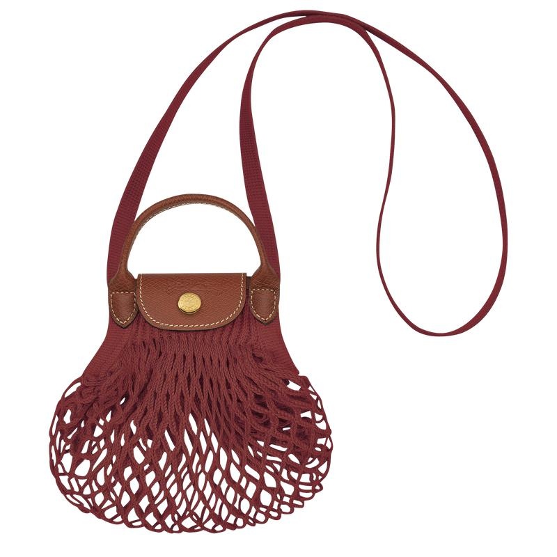 Mahogany Brown Longchamp Le Pliage Filet XS Women\'s Mesh Bag | 28197-NHPD