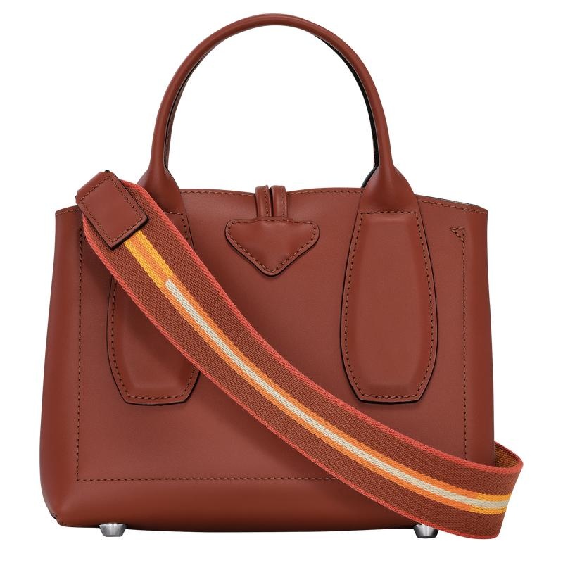 Mahogany Brown Longchamp Roseau S Women's Handbags | 03968-HYNK