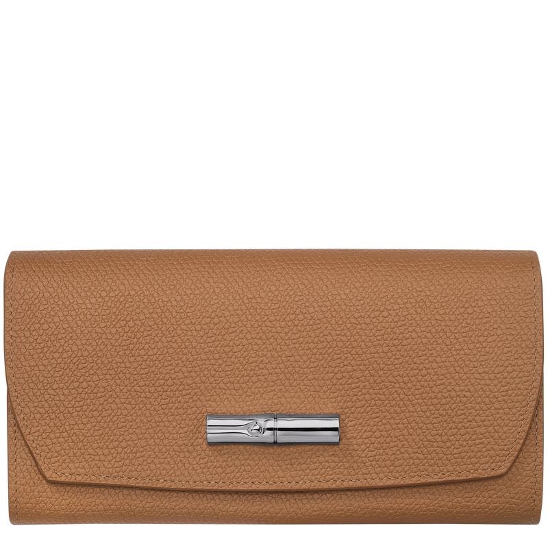 Natural Brown Longchamp Roseau Continental Women\'s Wallets | 43591-YVUX