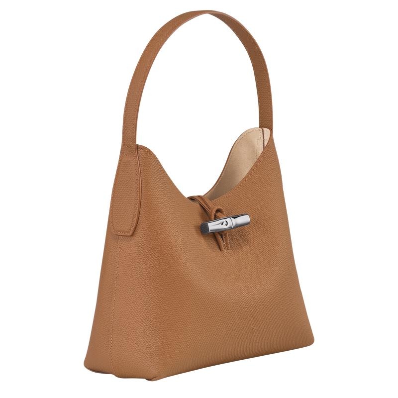 Natural Brown Longchamp Roseau M Women's Hobo Bags | 81459-TBEP