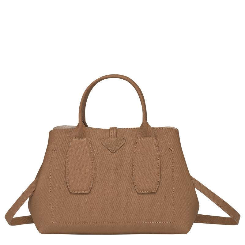 Natural Brown Longchamp Roseau M Women's Handbags | 95784-STIH