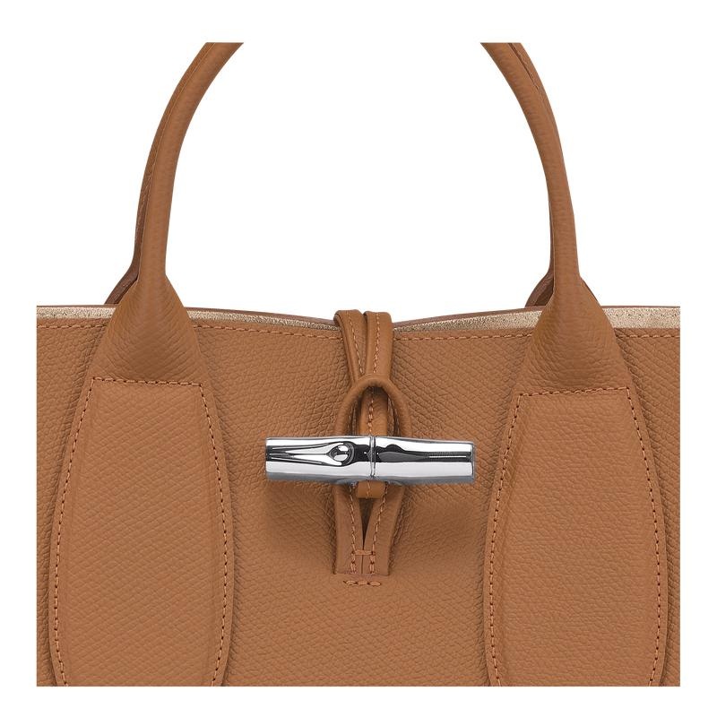 Natural Brown Longchamp Roseau M Women's Handbags | 95784-STIH