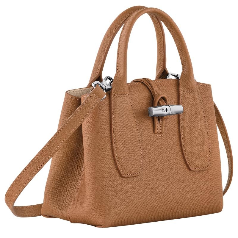 Natural Brown Longchamp Roseau S Women's Handbags | 07296-MLFA