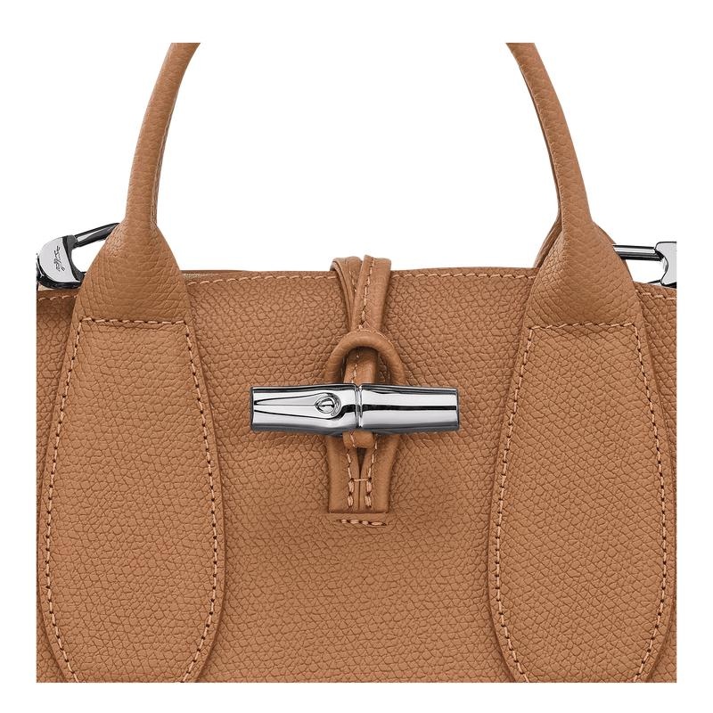 Natural Brown Longchamp Roseau S Women's Handbags | 07296-MLFA