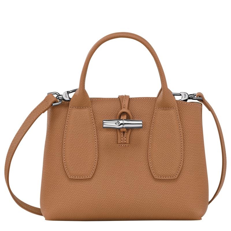 Natural Brown Longchamp Roseau S Women\'s Handbags | 07296-MLFA