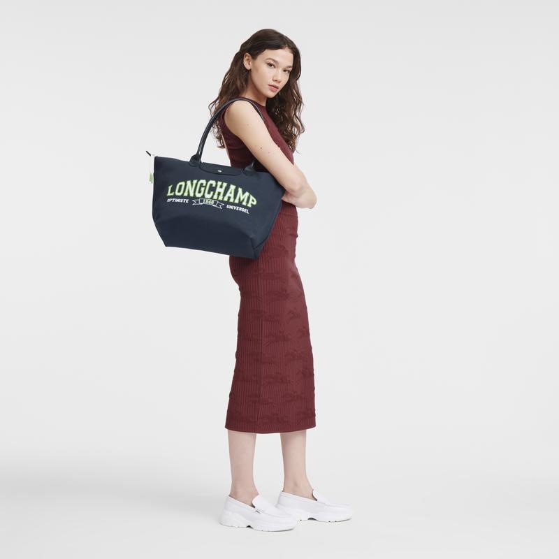 Navy Longchamp Le Pliage Collection L Women's Tote Bag | 02471-EYTD