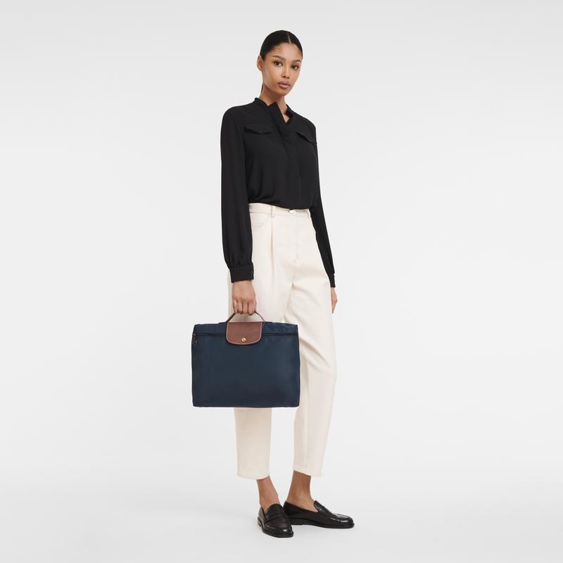 Navy Longchamp Le Pliage Original S Women's Briefcase | 85316-BQWK