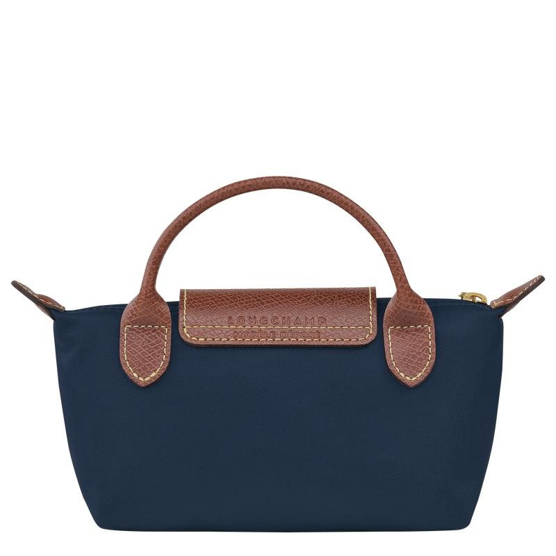 Navy Longchamp Le Pliage Original with handle Men's Pouches | 96012-CWXL