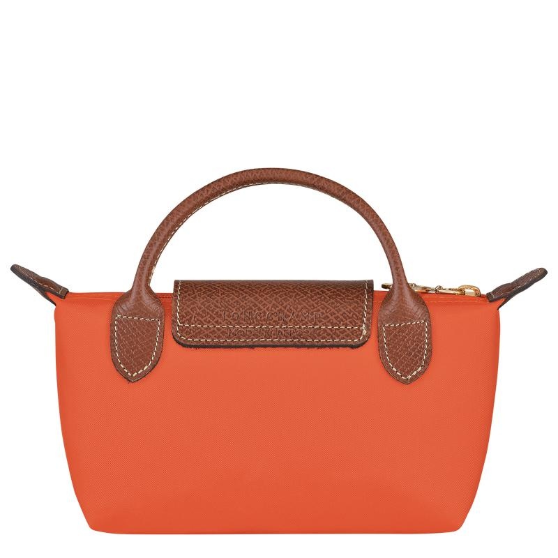 Orange Longchamp Le Pliage Original with handle Men's Pouches | 70681-VKUF