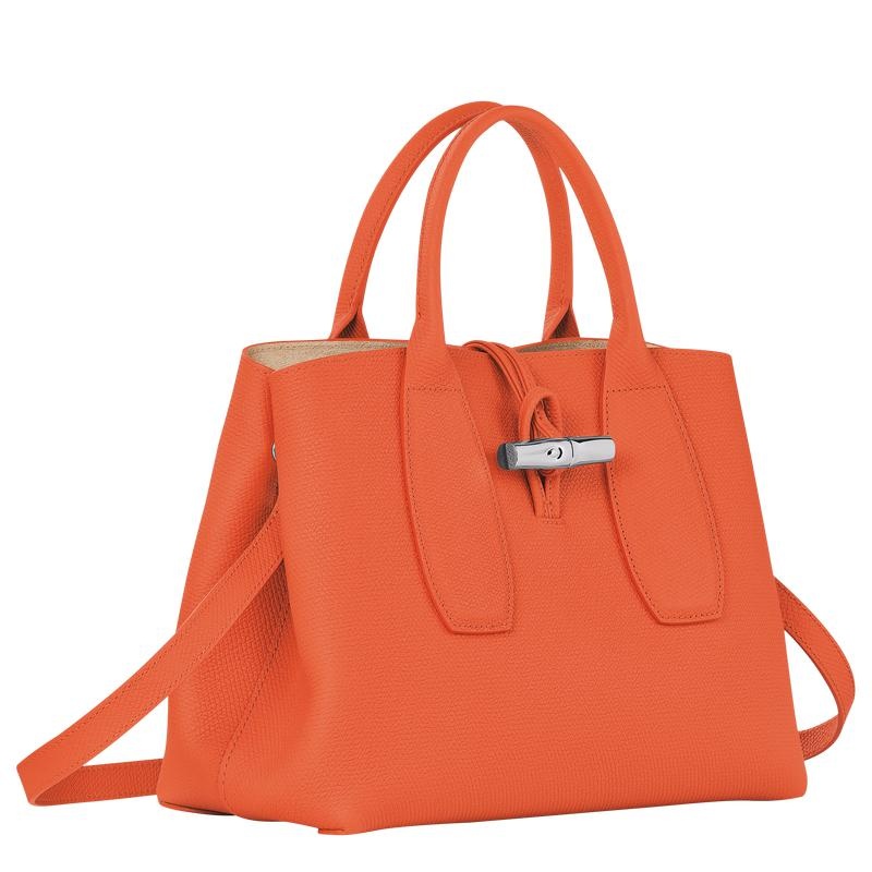 Orange Longchamp Roseau M Women's Handbags | 18705-MGVK