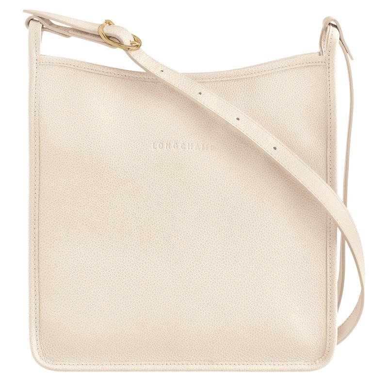 Paper White Longchamp Le Foulonné M Women\'s Crossbody Bags | 51638-ZSCF