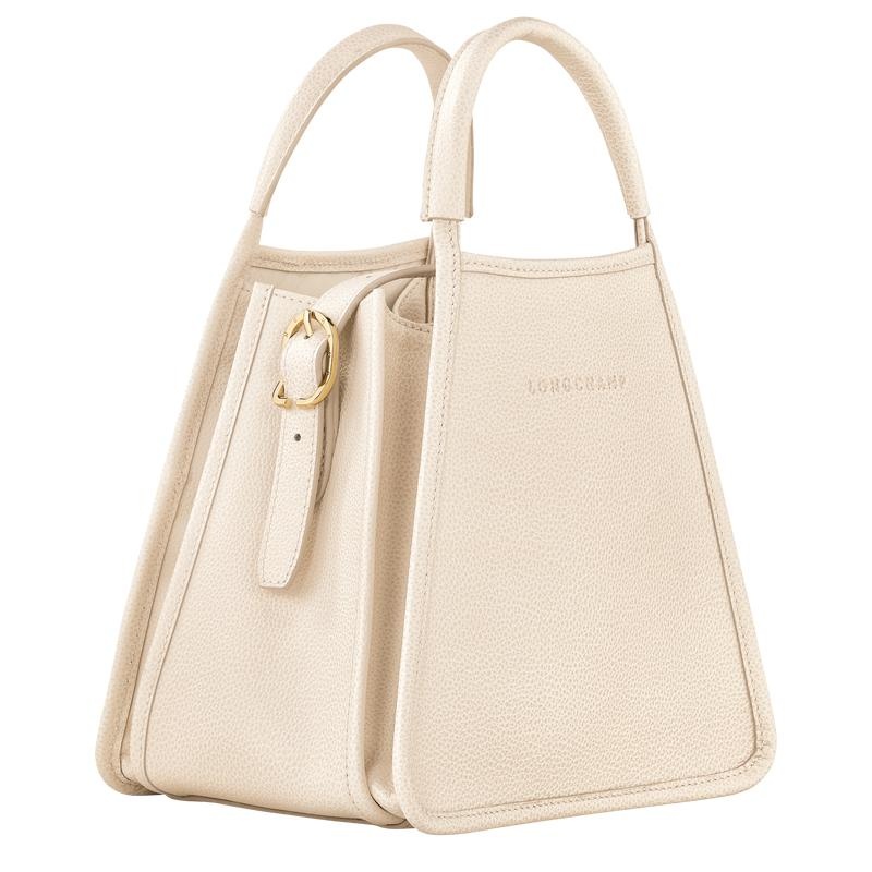 Paper White Longchamp Le Foulonné S Women's Handbags | 12465-KBVL