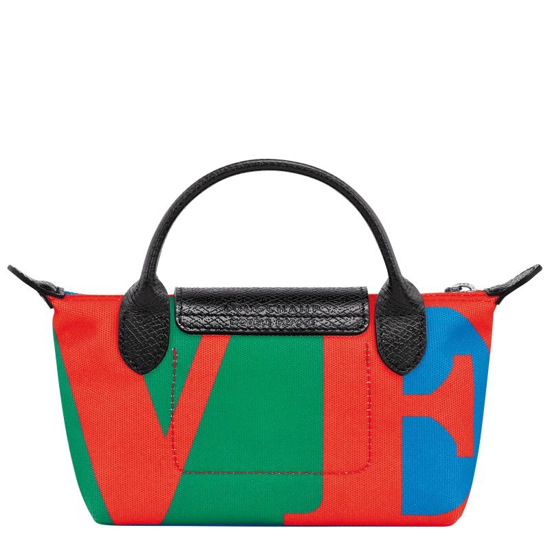 Red/Navy Longchamp x Robert Indiana Men's Pouches | 15860-QKGU