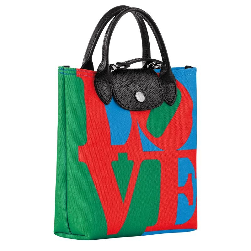 Red/Navy Longchamp x Robert Indiana XS Women's Crossbody Bags | 24170-FCWP