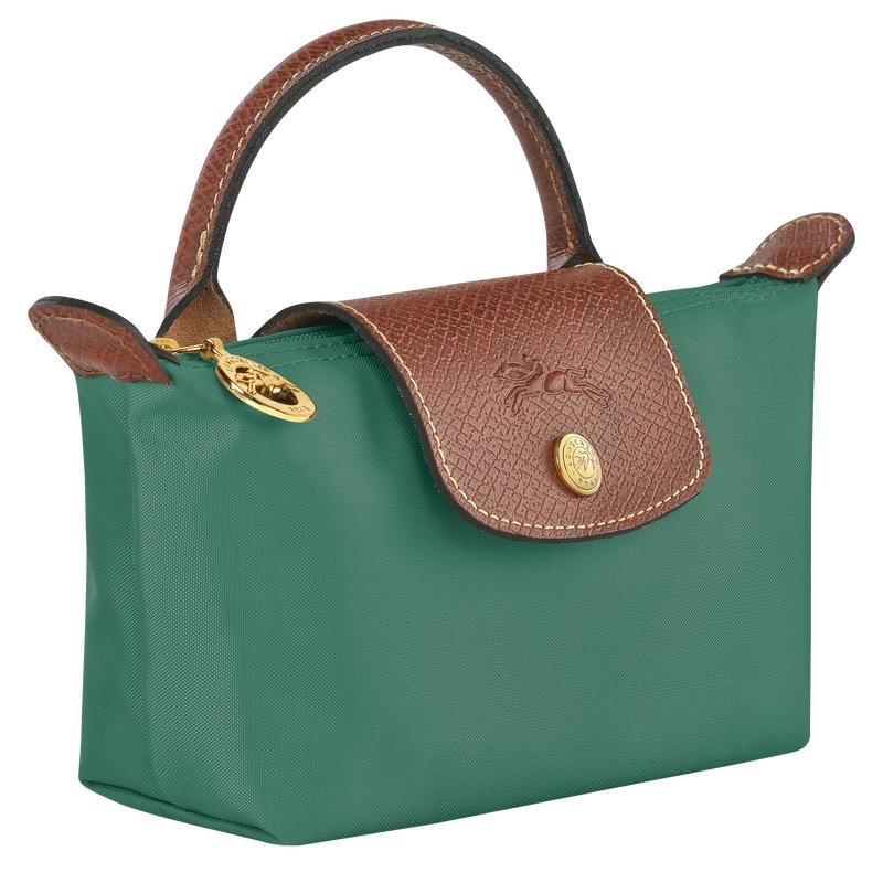 Sage Green Longchamp Le Pliage Original with handle Women's Pouches | 39207-PILM