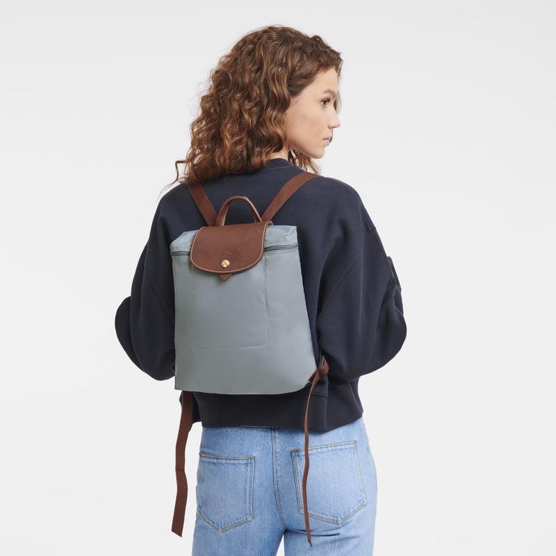 Steel Grey Longchamp Le Pliage Original M Women's Backpacks | 93468-BMFV