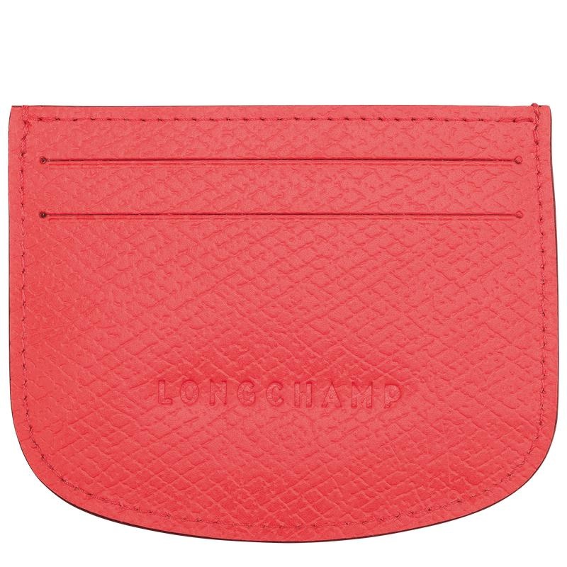 Strawberry Red Longchamp Épure Men's Cardholders | 02976-PESN