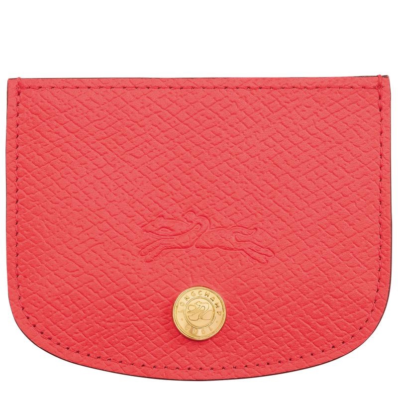 Strawberry Red Longchamp Épure Men\'s Cardholders | 02976-PESN