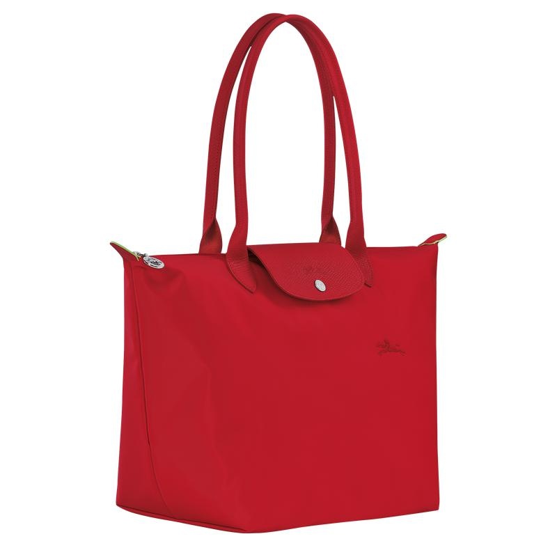 Tomato Red Longchamp Le Pliage Green L Women's Tote Bag | 21805-OVUC