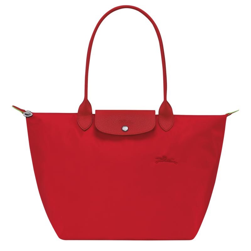 Tomato Red Longchamp Le Pliage Green L Women\'s Tote Bag | 21805-OVUC