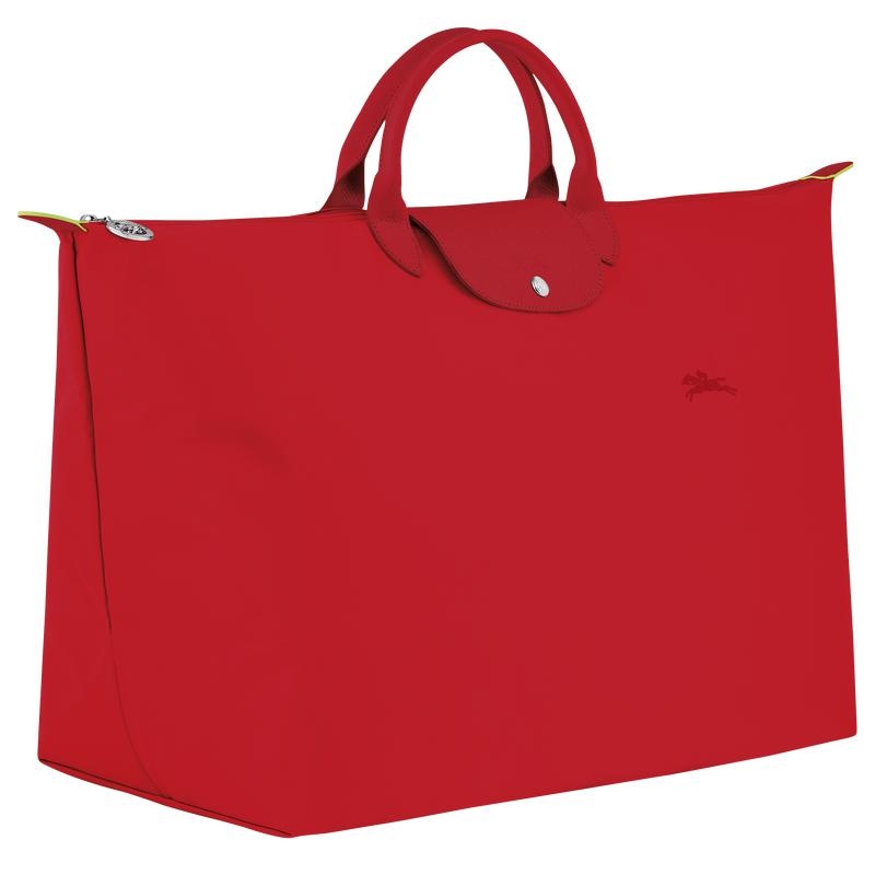 Tomato Red Longchamp Le Pliage Green M Women's Travel Bags | 98017-KXRW