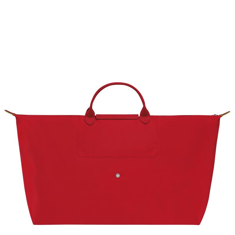 Tomato Red Longchamp Le Pliage Green M Women's Travel Bags | 98017-KXRW