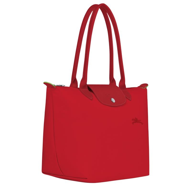 Tomato Red Longchamp Le Pliage Green M Women's Tote Bag | 75263-MBFR