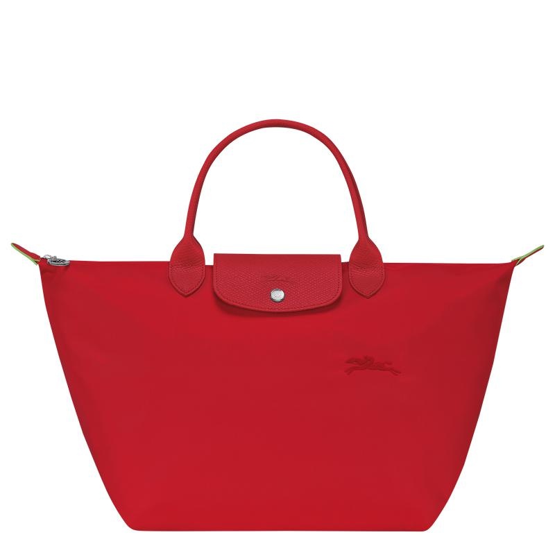 Tomato Red Longchamp Le Pliage Green M Women\'s Handbags | 64931-QCOY