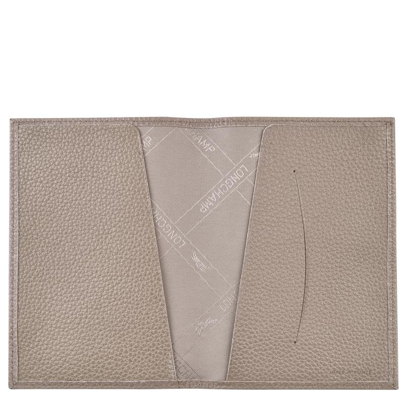 Turtledove Grey Longchamp Le Foulonné Passport cover Women's Passport Bag | 86137-ZJUR