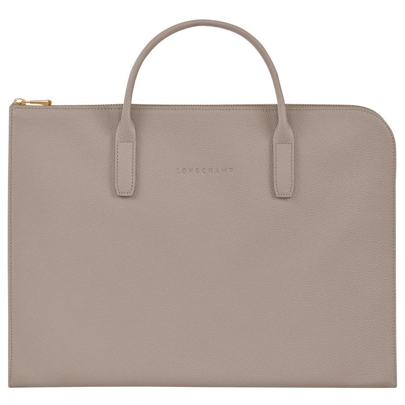 Turtledove Grey Longchamp Le Foulonné S Women\'s Briefcase | 49610-XIBM