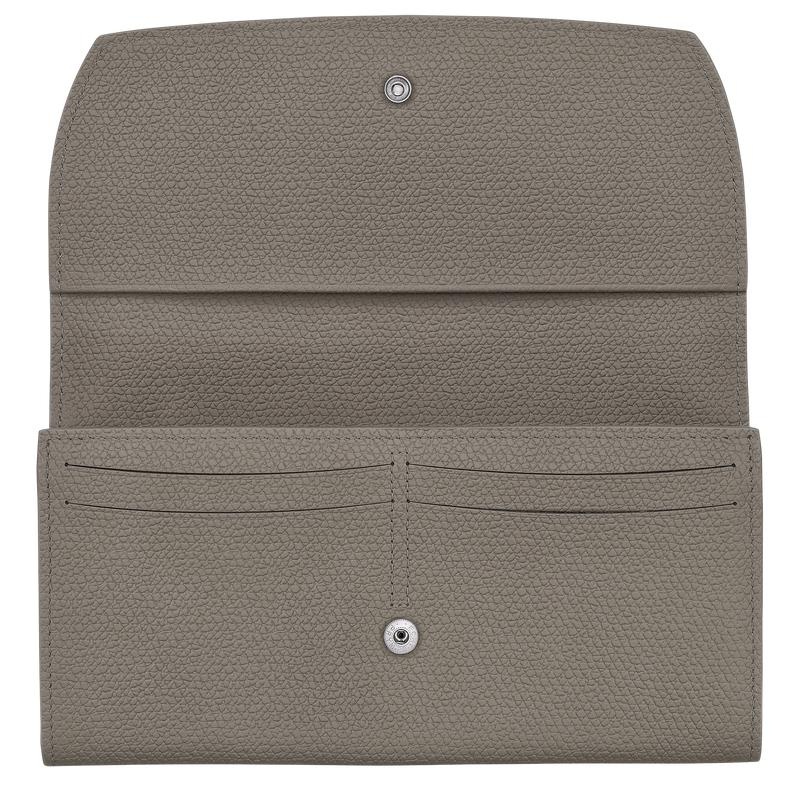 Turtledove Grey Longchamp Roseau Continental Women's Wallets | 35018-QHWI