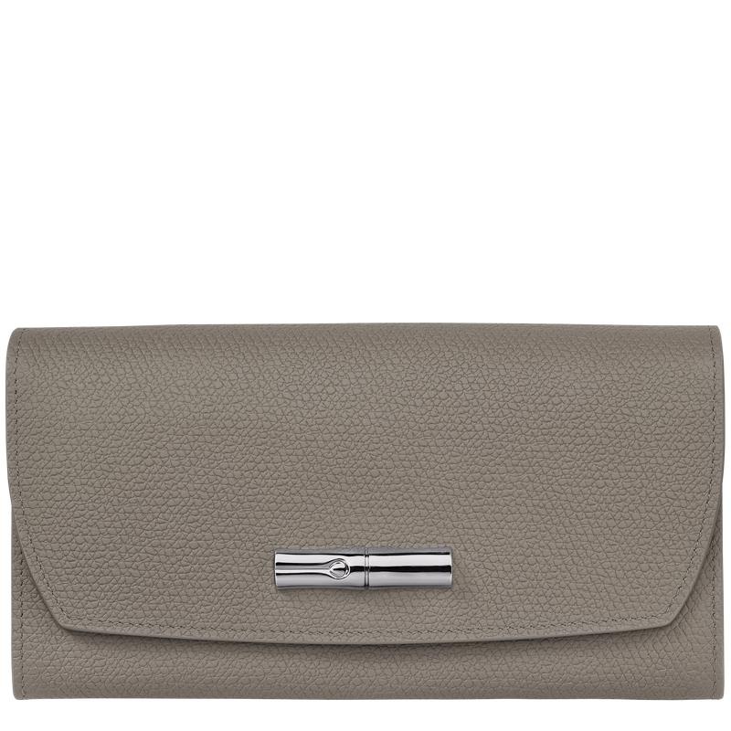 Turtledove Grey Longchamp Roseau Continental Women\'s Wallets | 35018-QHWI