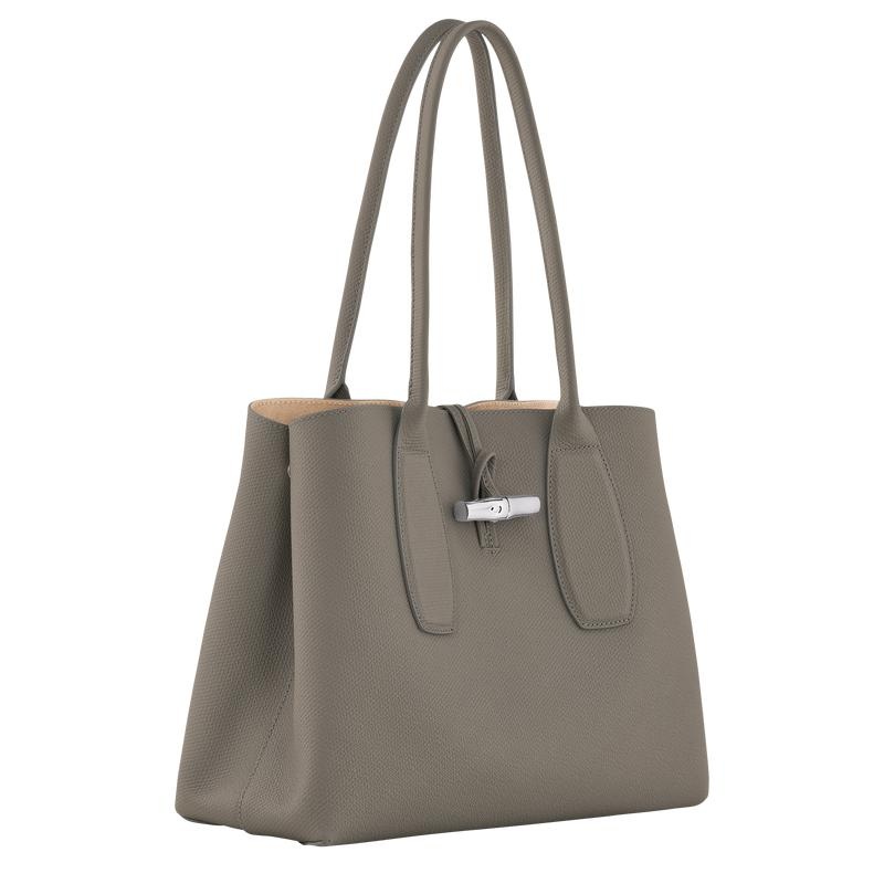 Turtledove Grey Longchamp Roseau L Women's Tote Bag | 38520-TSEL