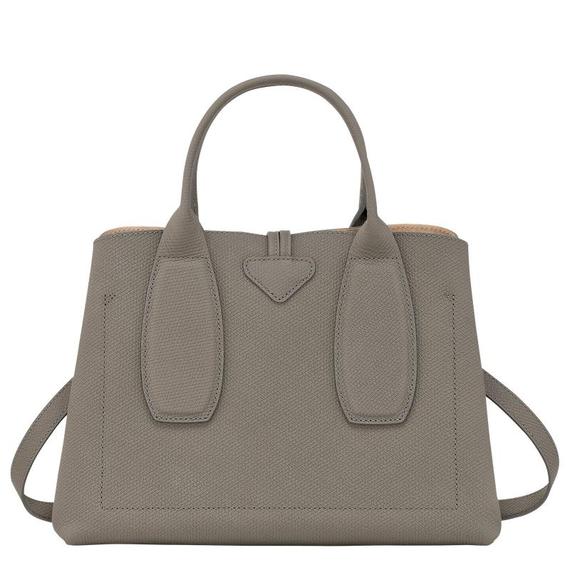 Turtledove Grey Longchamp Roseau M Women's Handbags | 30291-DRMC