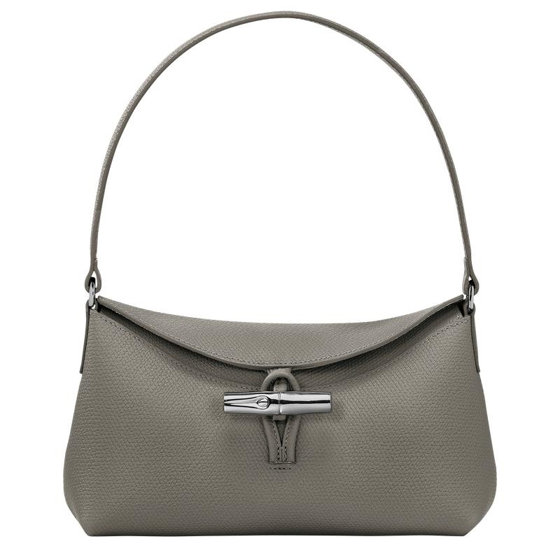 Turtledove Grey Longchamp Roseau S Women\'s Hobo Bags | 53926-FDQV