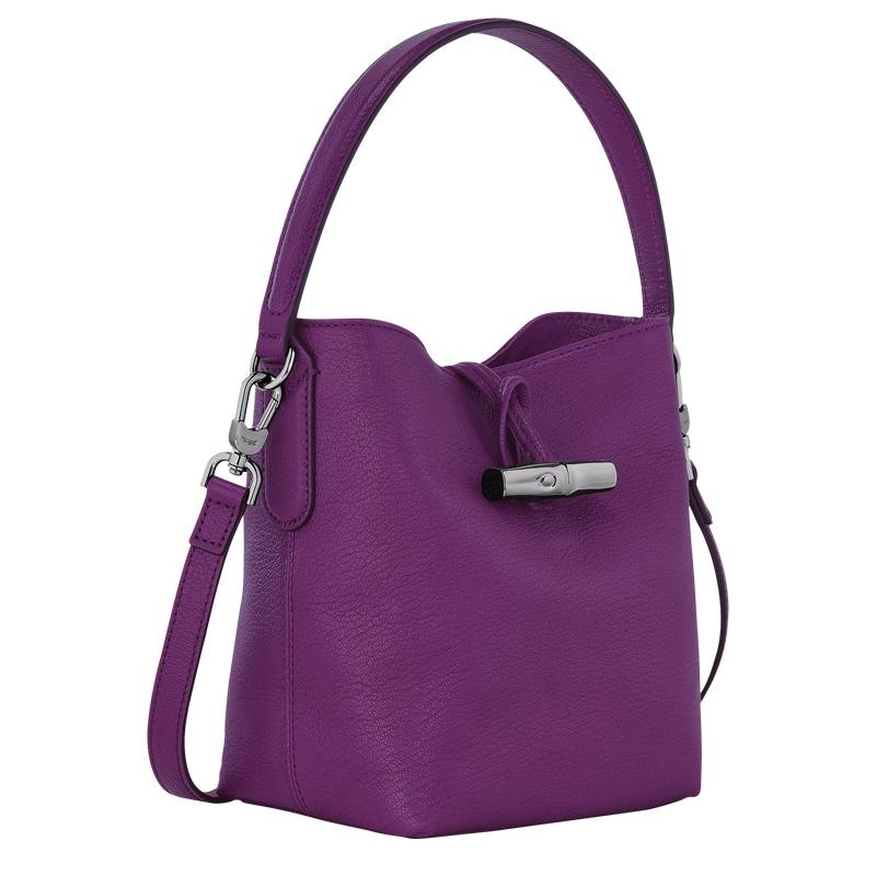 Violet Purple Longchamp Roseau XS Women's Bucket Bag | 92458-SQZE