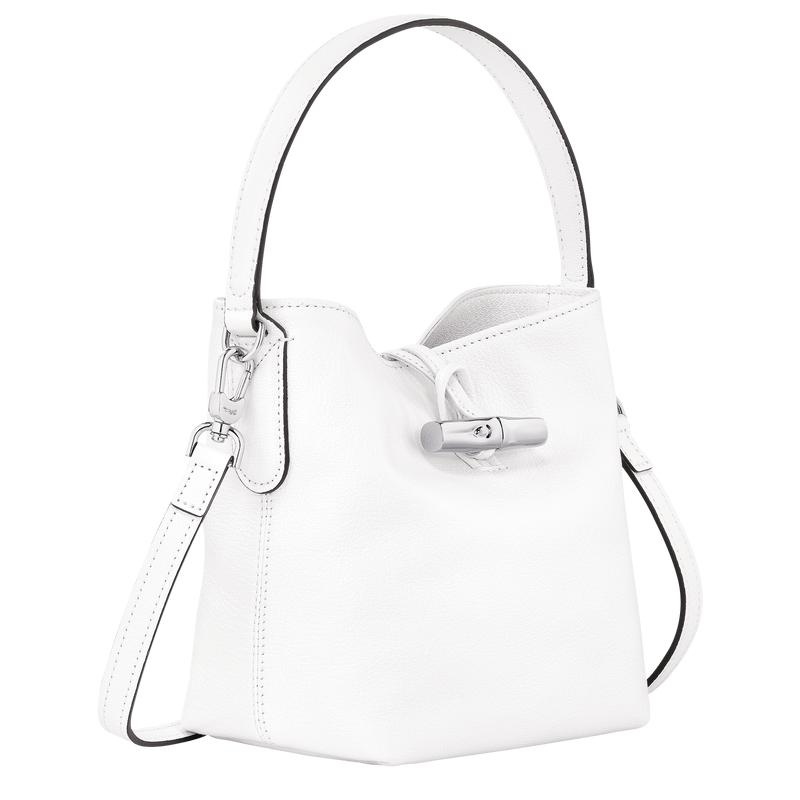 White Longchamp Roseau XS Women's Bucket Bag | 62490-IELX